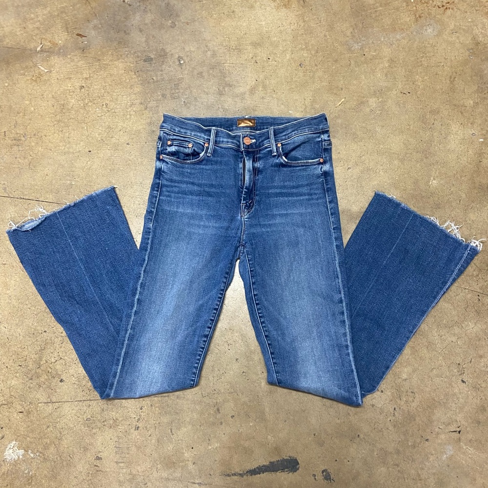 MOTHER Women's Straight Leg Blue Jeans